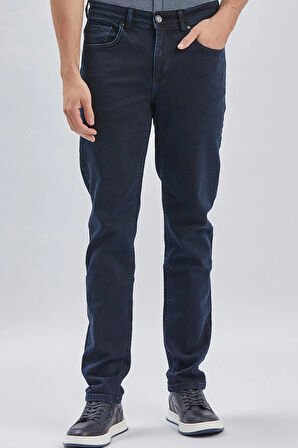 Koyu Lacivert Gabardin Pamuklu 5 Cepli Slim Fit Dar Kesim Casual Denim Pantolon 1023240158