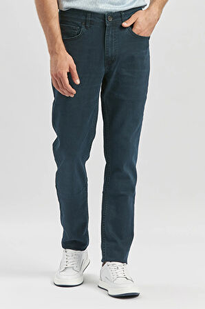 Koyu Yeşil Düz Cord Slim Fit Casual Denim Pantolon 1023245151