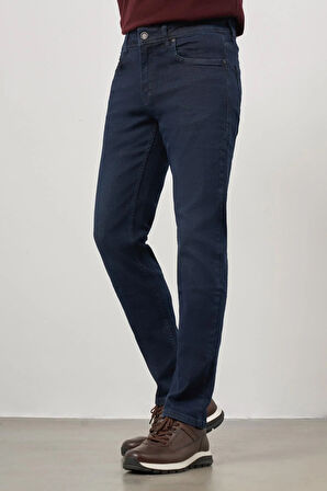 Lacivert Düz Gabardin Slim Fit Casual Denim Pantolon 1023245154