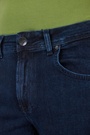 Koyu Lacivert Gabardin 5 Cep Düz Paça Casual Slim Fit Pamuklu Denim Pantolon 1023250151