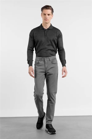 Füme Pamuklu 5 Cep Düz Paça Slim Fit Casual Denim Pantolon 1023260152
