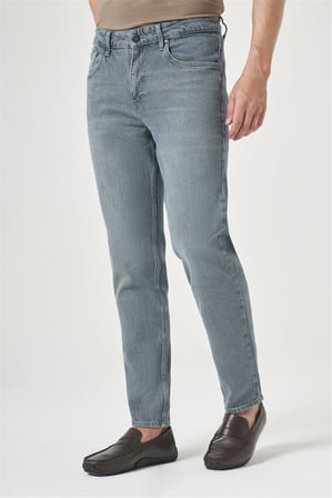 Haki 5 Cep Gabardin Slim Fit Pamuklu Denim Jean Kot Pantolon 1023260154