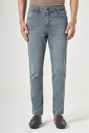 Haki 5 Cep Gabardin Slim Fit Pamuklu Denim Jean Kot Pantolon 1023260154