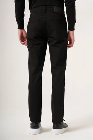 Siyah 5 Cep Gabardin Slim Fit Pamuklu Denim Pantolon 1023265151
