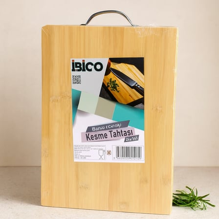 Metal Kulplu Bambu Kesme Tahtası 26X36X1.7 Cm