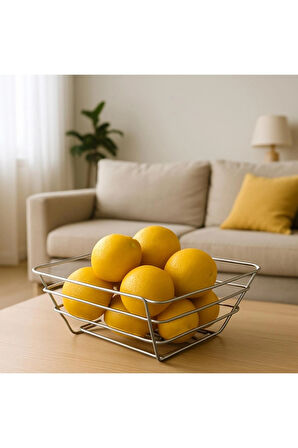 2'li Üçgen Sepet, Meyve Sepeti, Ekmek Sepeti, Modern Tel Sepet