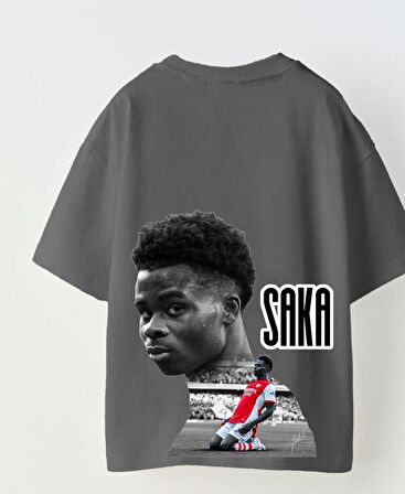 Euro 2024'ün Genç Yıldızları Saka Baskılı Füme Çocuk T-shirt