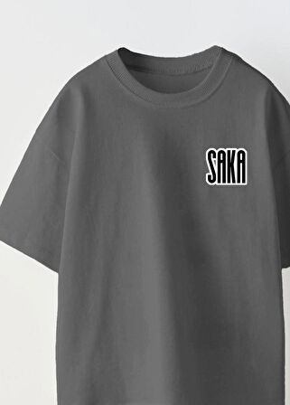 Euro 2024'ün Genç Yıldızları Saka Baskılı Füme Çocuk T-shirt