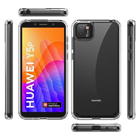 Gpack Huawei Y5P Kılıf Coss Şeffaf Sert KapakNano Glass