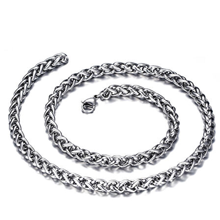 Chavin Burgu 6 mm. 55 cm. Çelik Erkek Zincir Kolye cy82