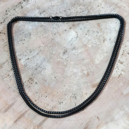 Chavin Siyah 75 cm. 2 mm. Erkek Çelik Zincir de93
