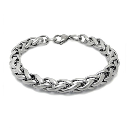Chavin 8 mm. 21 cm. Gri Çelik Erkek Bileklik dg36