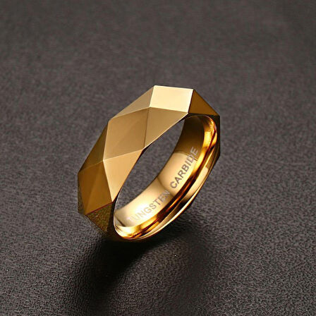 Chavin Kadın Erkek Parlak Aynalı Gold Tungsten Yüzük dm77