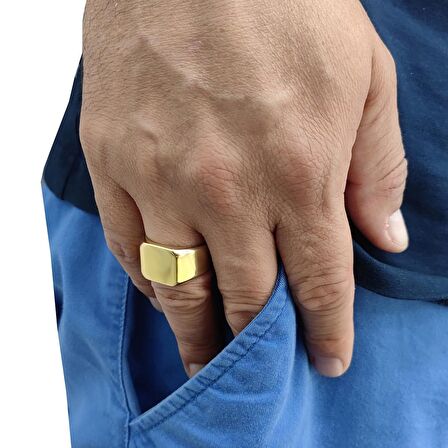 Chavin Gold Sarı Kadın Erkek Çelik Yüzük dn43