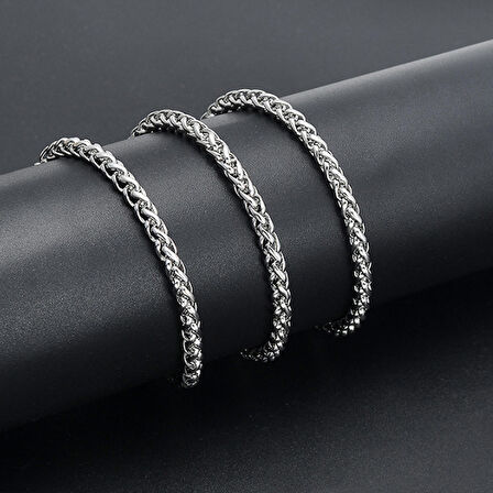 Chavin 3 mm. 80 cm. Burgu Çelik Erkek Zincir Kolye dp56