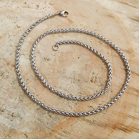 Chavin 3 mm. 80 cm. Burgu Çelik Erkek Zincir Kolye dp56