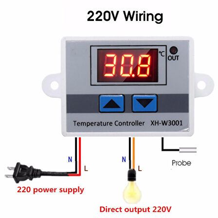 Dijital Termostat 220v Akvaryum Kuluçka Termostat xh-w3001 thr261