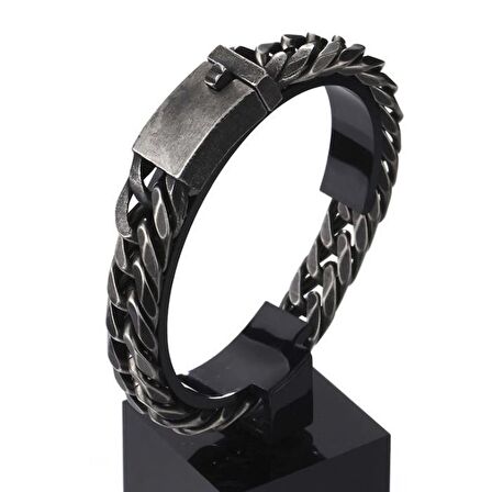 Chavin 13 mm. Eskitme 316 L Çelik Erkek Bileklik dr65