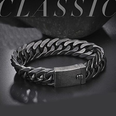 Chavin 13 mm. Eskitme 316 L Çelik Erkek Bileklik dr65