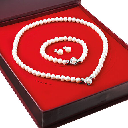 Chavin inci Küçük Broş Gümüş Kolye Bileklik Küpe Takımı Set ds48