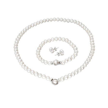 Chavin inci Küçük Broş Gümüş Kolye Bileklik Küpe Takımı Set ds48