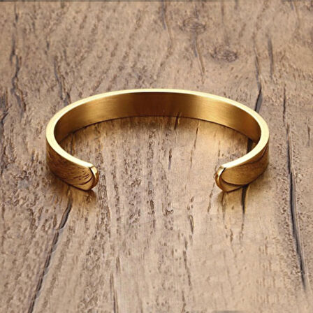 Chavin Gold Kelepçe Dizayn Çelik Erkek Bileklik ds82sr