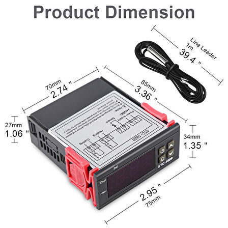 220V Çift Röleli Hassas Dijital Termostat Kuluçka 10amper thr280