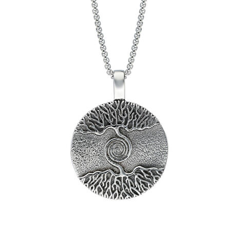 Chavin Viking Etnik Vintage Tılsım Hayat Ağacı Çelik Kolye ds72