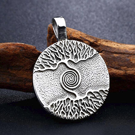 Chavin Viking Etnik Vintage Tılsım Hayat Ağacı Çelik Kolye ds72