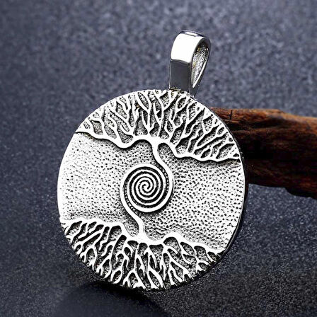 Chavin Viking Etnik Vintage Tılsım Hayat Ağacı Çelik Kolye ds72