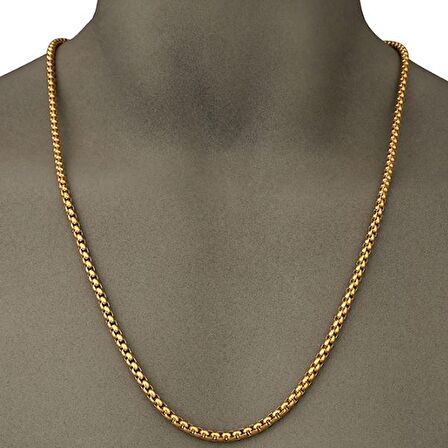 Chavin Gold Sarı 60 cm. 3 mm. Erkek Çelik Zincir ds50