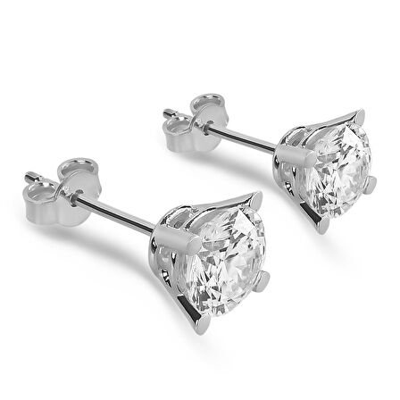 Chavin 2 Carat Tektaş Gümüş Bayan Küpe dh15by
