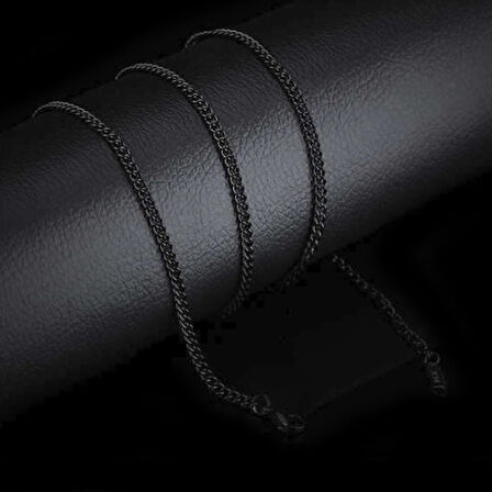 Chavin Siyah 63 cm. 3 mm. Erkek Çelik Zincir ds05sy