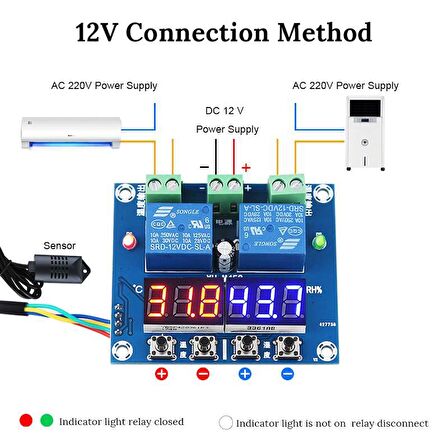 Termostat Sıcaklık ve Nem Denetleyici Modül XH-M452 thr318