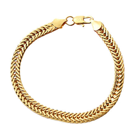 Chavin 6 mm. 18 k. Kaplama Örgü Bayan Erkek Bileklik ed01sr