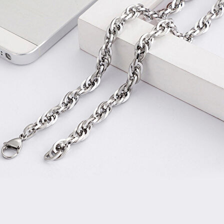 Chavin 5 mm. 58 cm. Gri Çelik Erkek Zincir ec87by