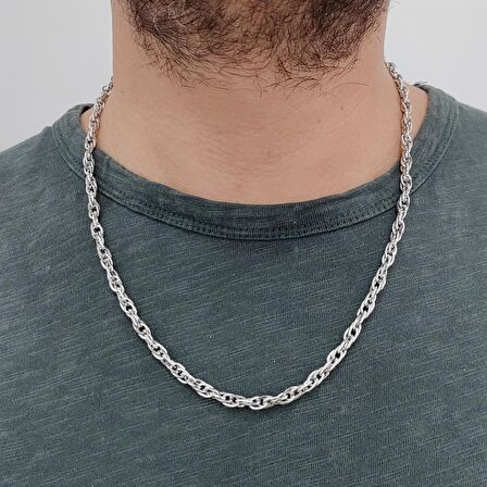 Chavin 5 mm. 58 cm. Gri Çelik Erkek Zincir ec87by