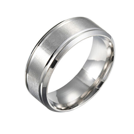 Chavin Söz Nişan Mat Parlak Kadın Erkek Çelik Yüzük ec42by