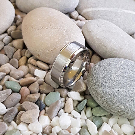 Chavin Söz Nişan Mat Parlak Kadın Erkek Çelik Yüzük ec42by