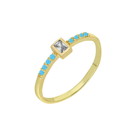 Chavin Gold Gümüş Taşlı Kadın Yüzük Mini Eklem Yüzüğü ed74sr