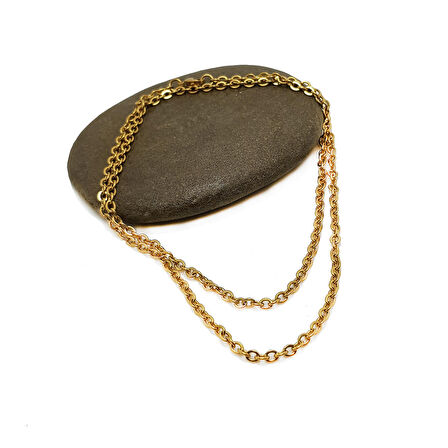 Chavin Gold 60 cm. 3 mm. Bayan Erkek Çelik Zinciri df32sr