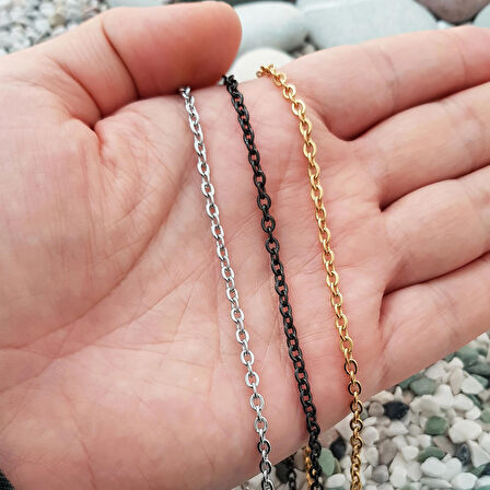 Chavin Gold 60 cm. 3 mm. Bayan Erkek Çelik Zinciri df32sr