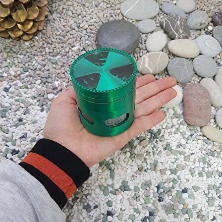 Çekmeceli 60 mm. Yeşil Tütün Baharat Herbal Parçalayıcı pz38ys