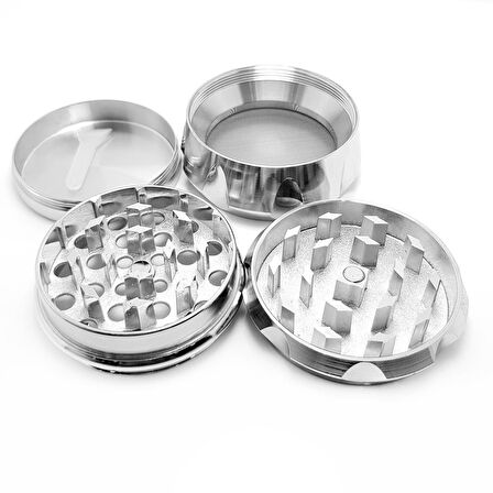 Silver 55 mm. Tütün Baharat Herbal Öğütücüsü Parçalayıcı pz39slv