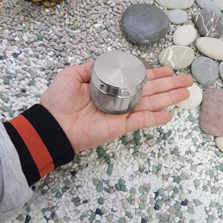 Silver 55 mm. Tütün Baharat Herbal Öğütücüsü Parçalayıcı pz39slv