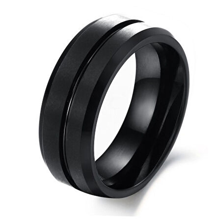 Chavin Kadın Erkek Mat Siyah Fırçalanmış Tungsten Yüzük dm76