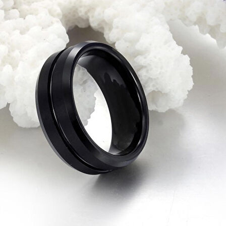 Chavin Kadın Erkek Mat Siyah Fırçalanmış Tungsten Yüzük dm76