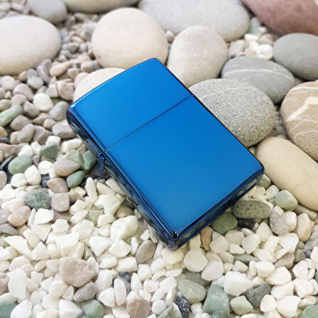 Zippo Çakmak Parlak Sapphire Benzin Taş Hediyelik Set du10-20446