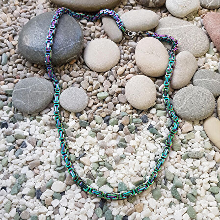 Chavin 5 mm. Multicolor Kral Çelik Erkek Zincir as62ml