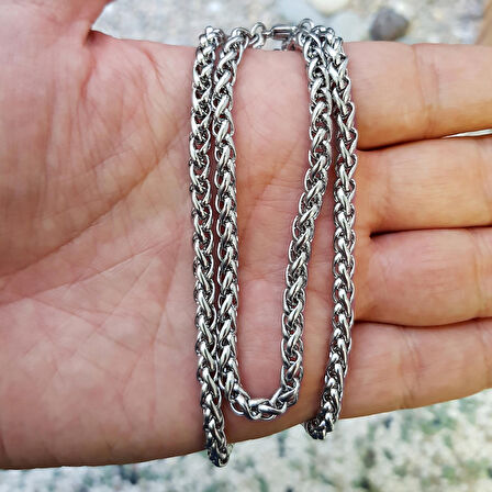 Chavin 50 cm. 5 mm. Burgu Çelik Erkek Zincir Kolye dg34-5